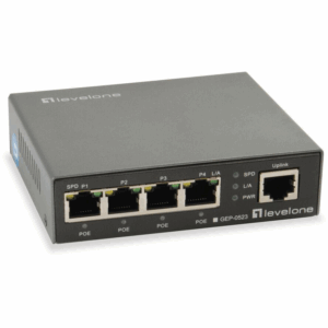 Home levelone gep 0523 sieťový prepínač gigabit ethernet (10/100/1000) podpora napájania cez ethernet (poe) Čierna (gep 0523)